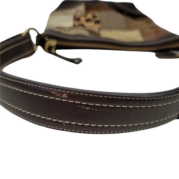 Vintage Coach Animal Print Patchwork Suede, Leather, Canvas & Velvet Hobo Bag - Picture 9 of 15